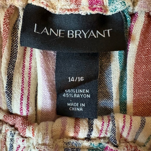 2 pair Lane Bryant White and Purple Striped Pants - Picture 5 of 8